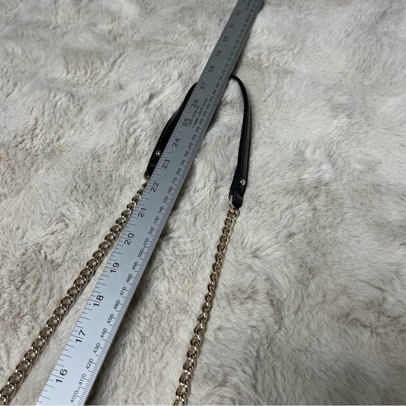 Kate Spade Black White Stripe Satin Crossbody Bag Chain Strap Small Purse - Picture 14 of 15